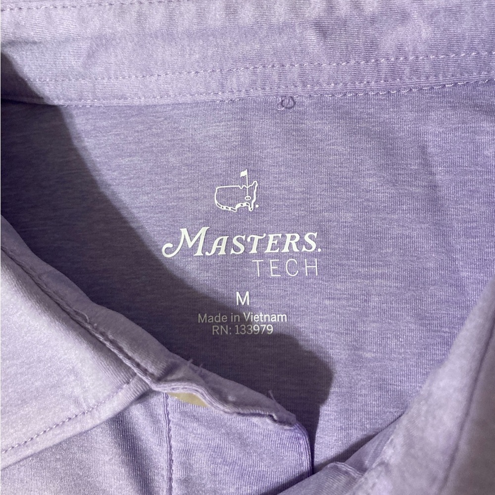 Masters Tech Mens Golf Polo Shirt Sz M Lavender Shortsleeve - Picture 3 of 4